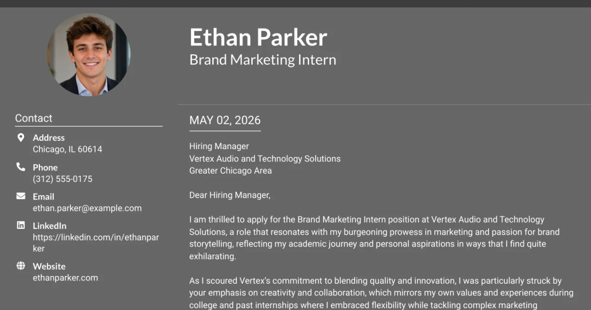 30+ Brand Marketing Internship Cover Letter Templates with Example 2026