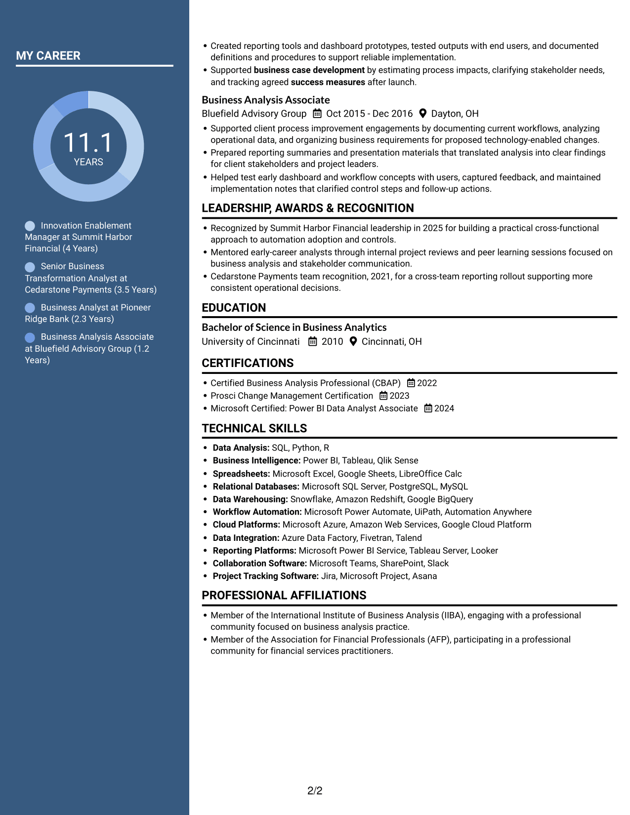 Resume example — page 2