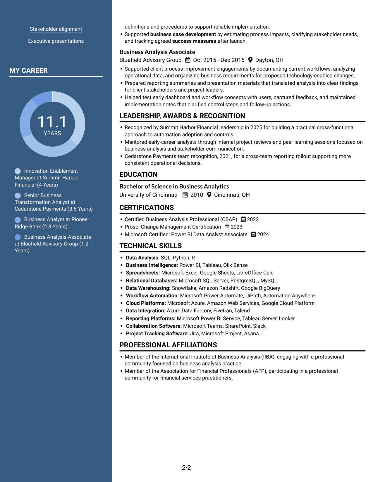 Resume example — page 2