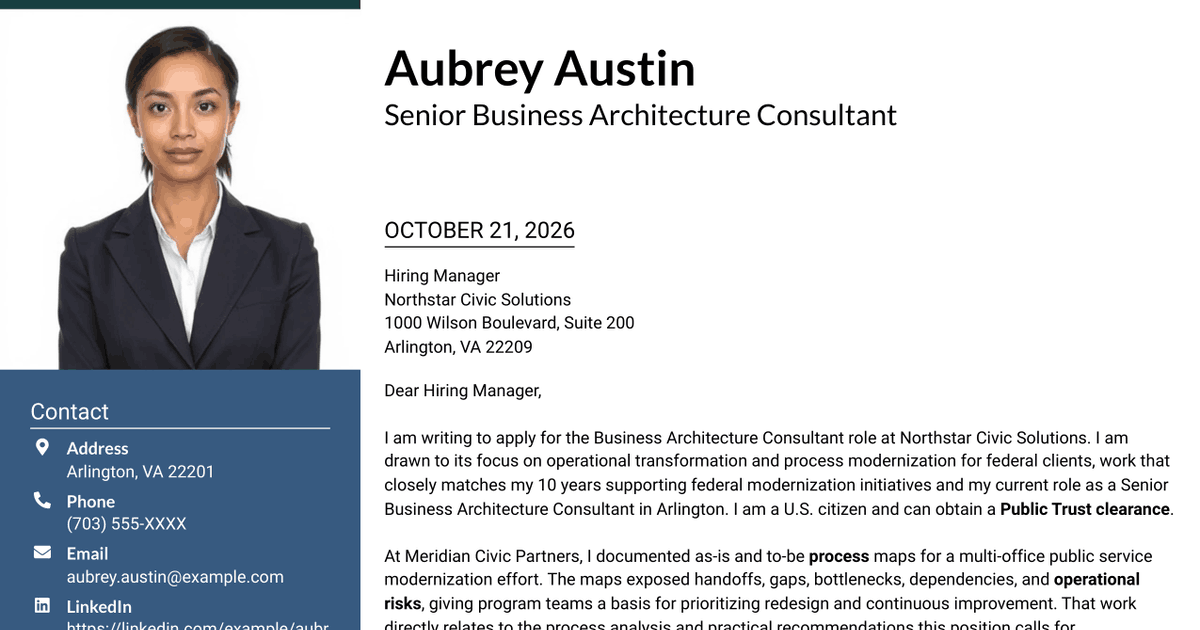7 Business Architecture Consultant - Enterprise Information Management Cover Letter Templates with Example