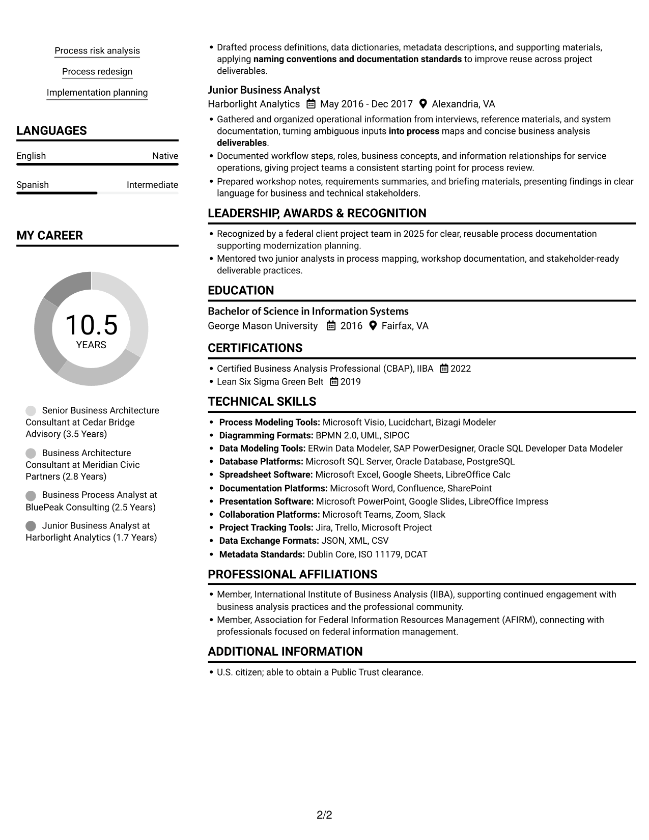 Resume example — page 2