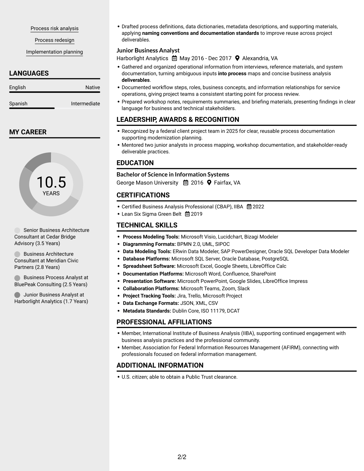 Resume example — page 2