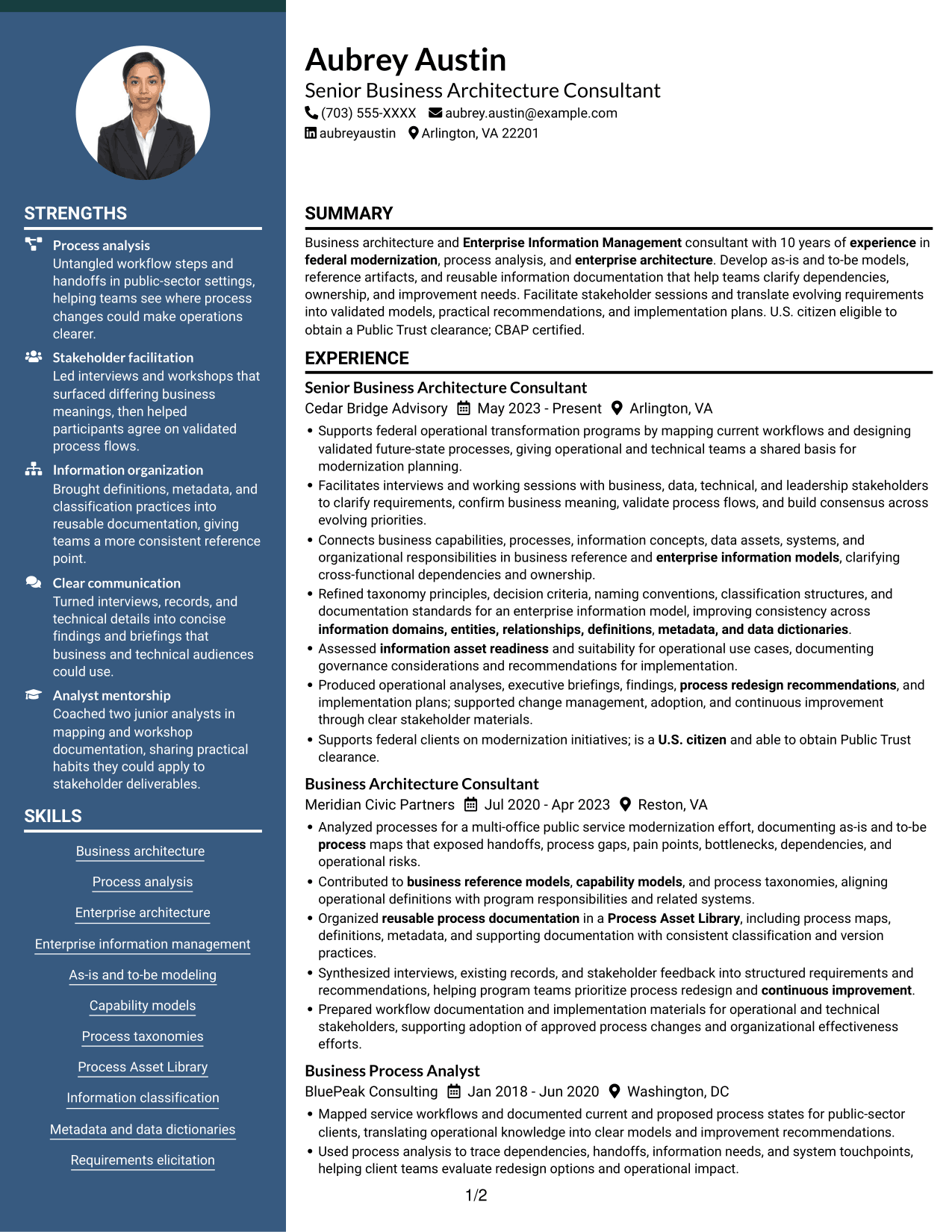 Resume example — page 1
