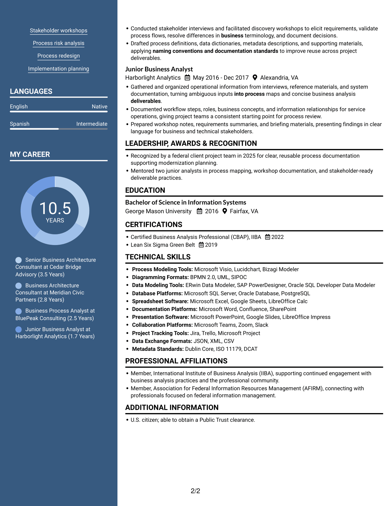 Resume example — page 2