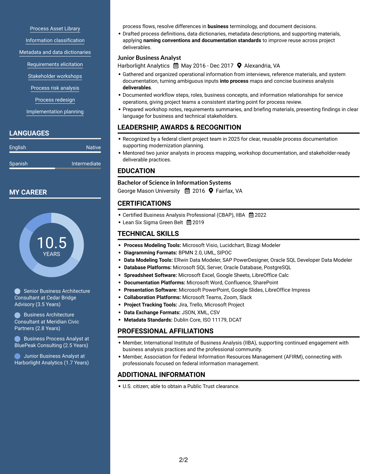 Resume example — page 2