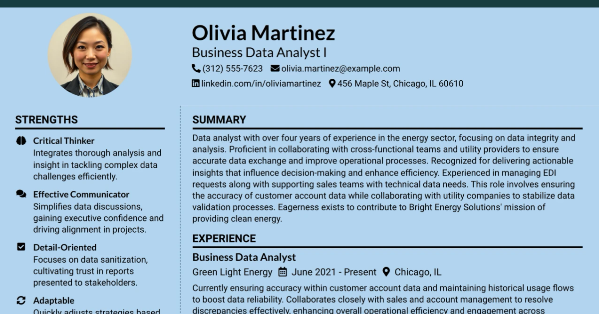 33 Business Data Analyst I Resume Templates with Example 2026 (ATS-Optimized)