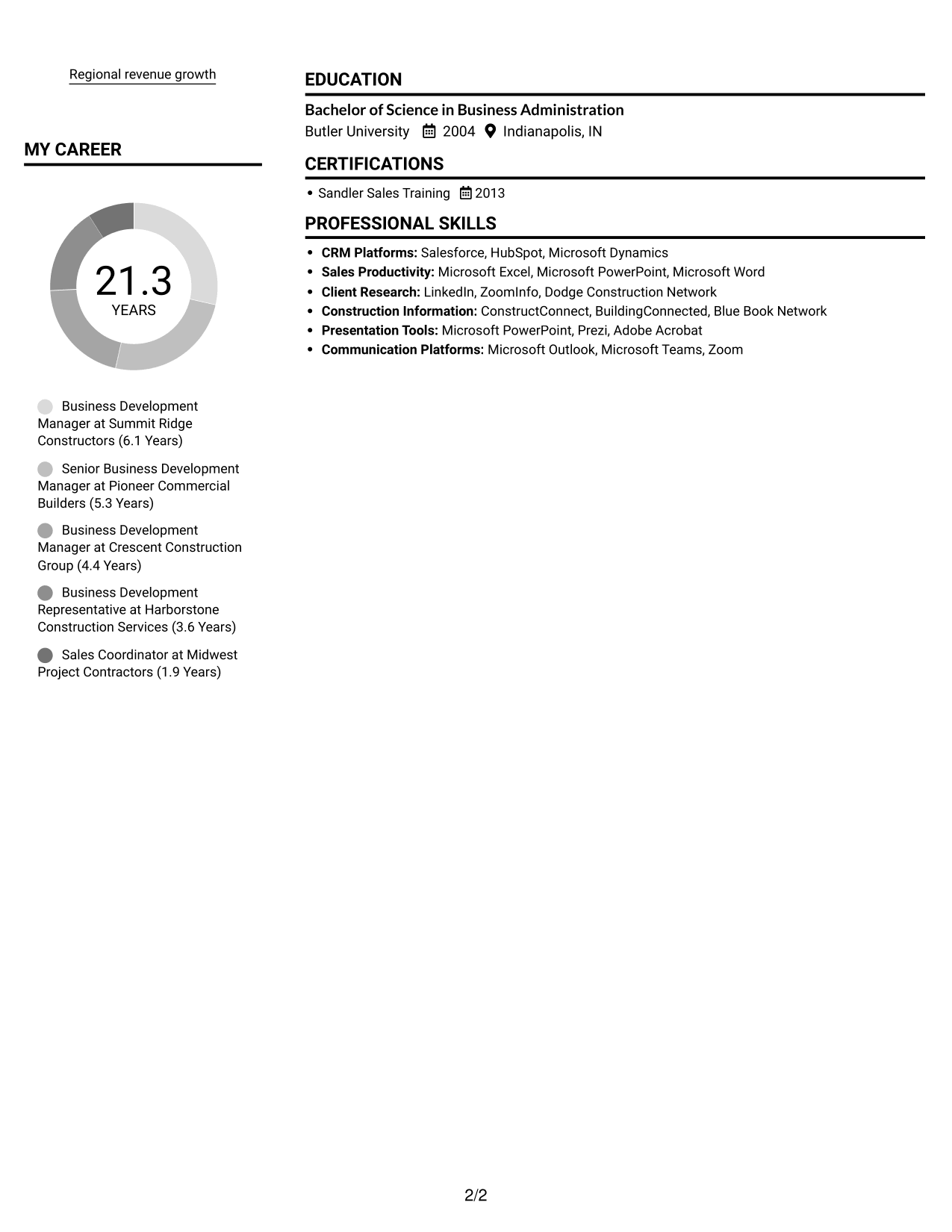 Resume example — page 2