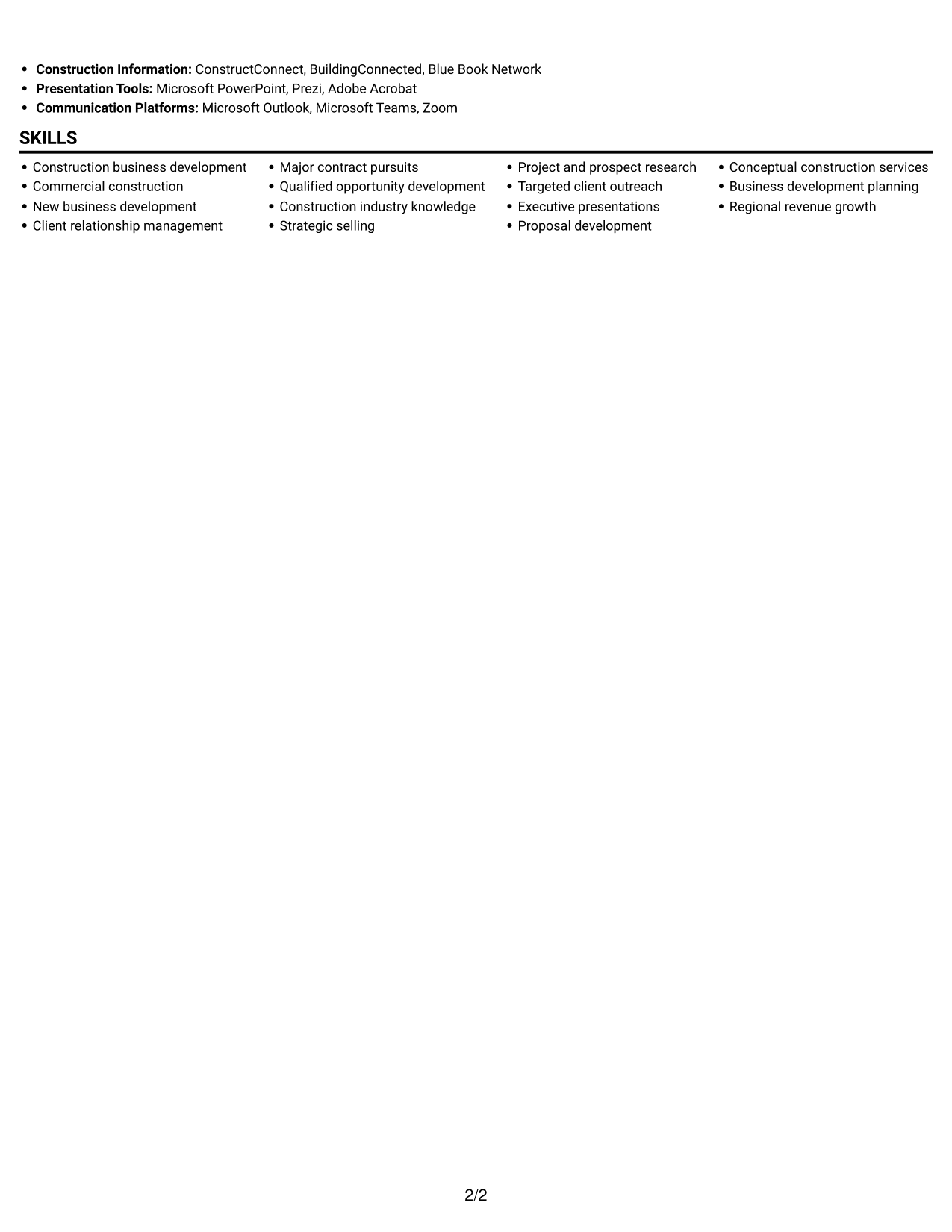 Resume example — page 2