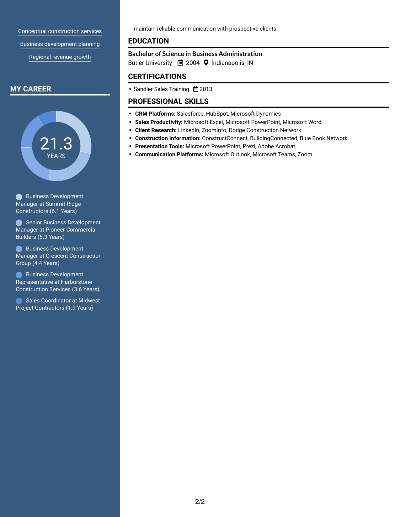 Resume example — page 2