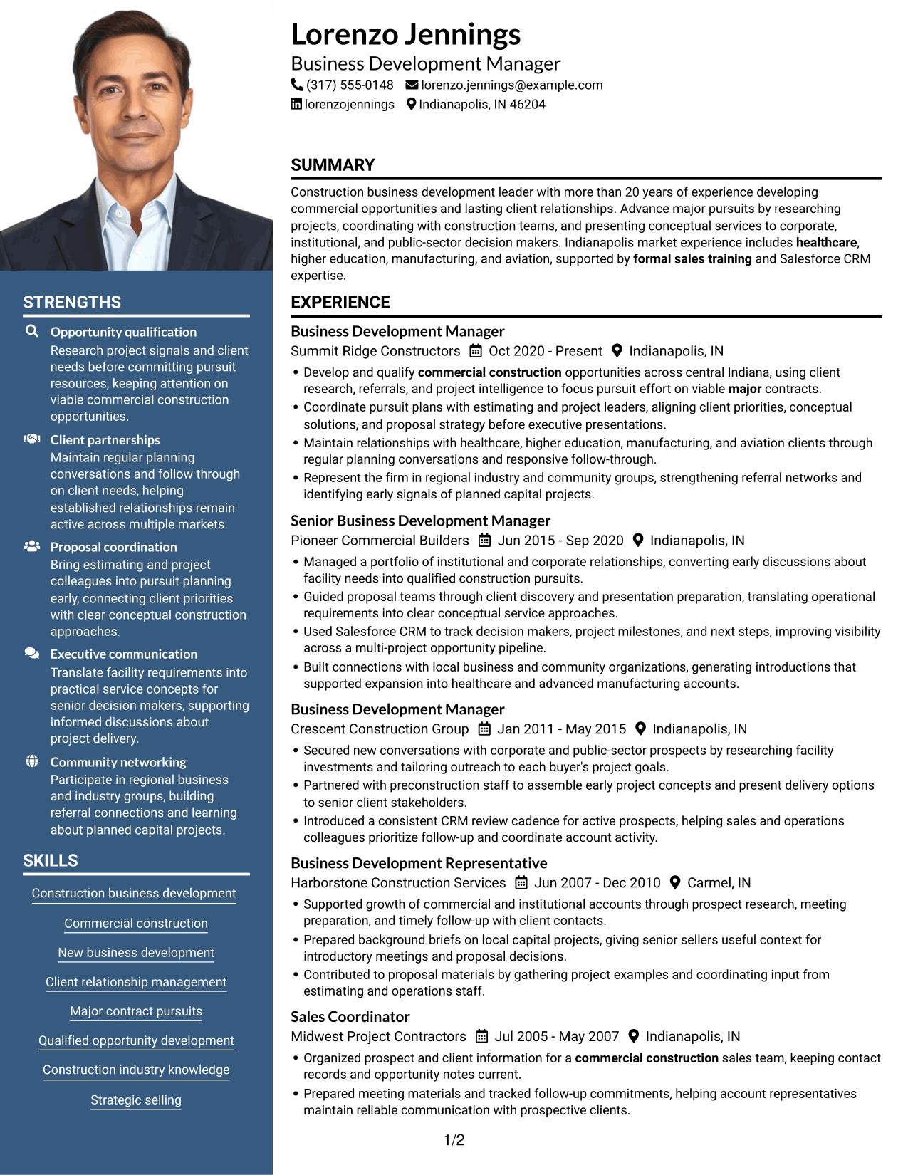 Resume example — page 1