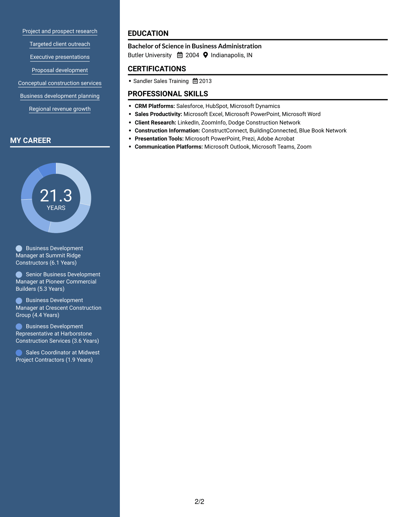 Resume example — page 2
