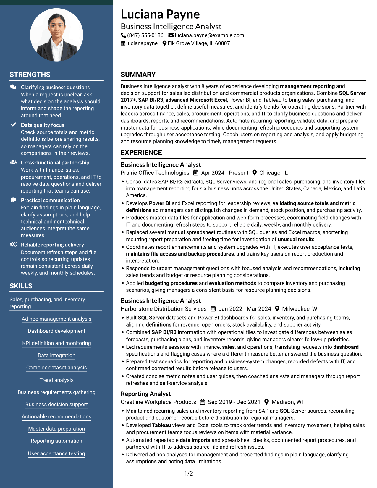 Resume example — page 1