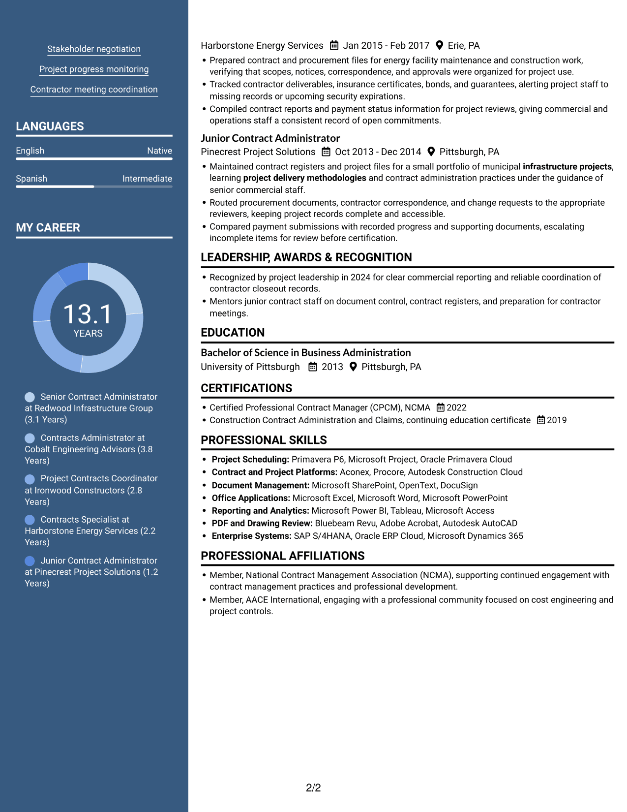Resume example — page 2