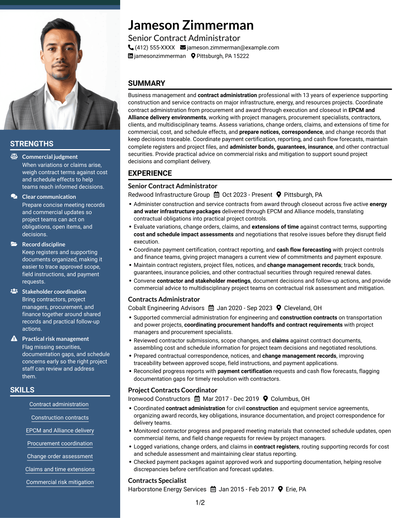 Resume example — page 1