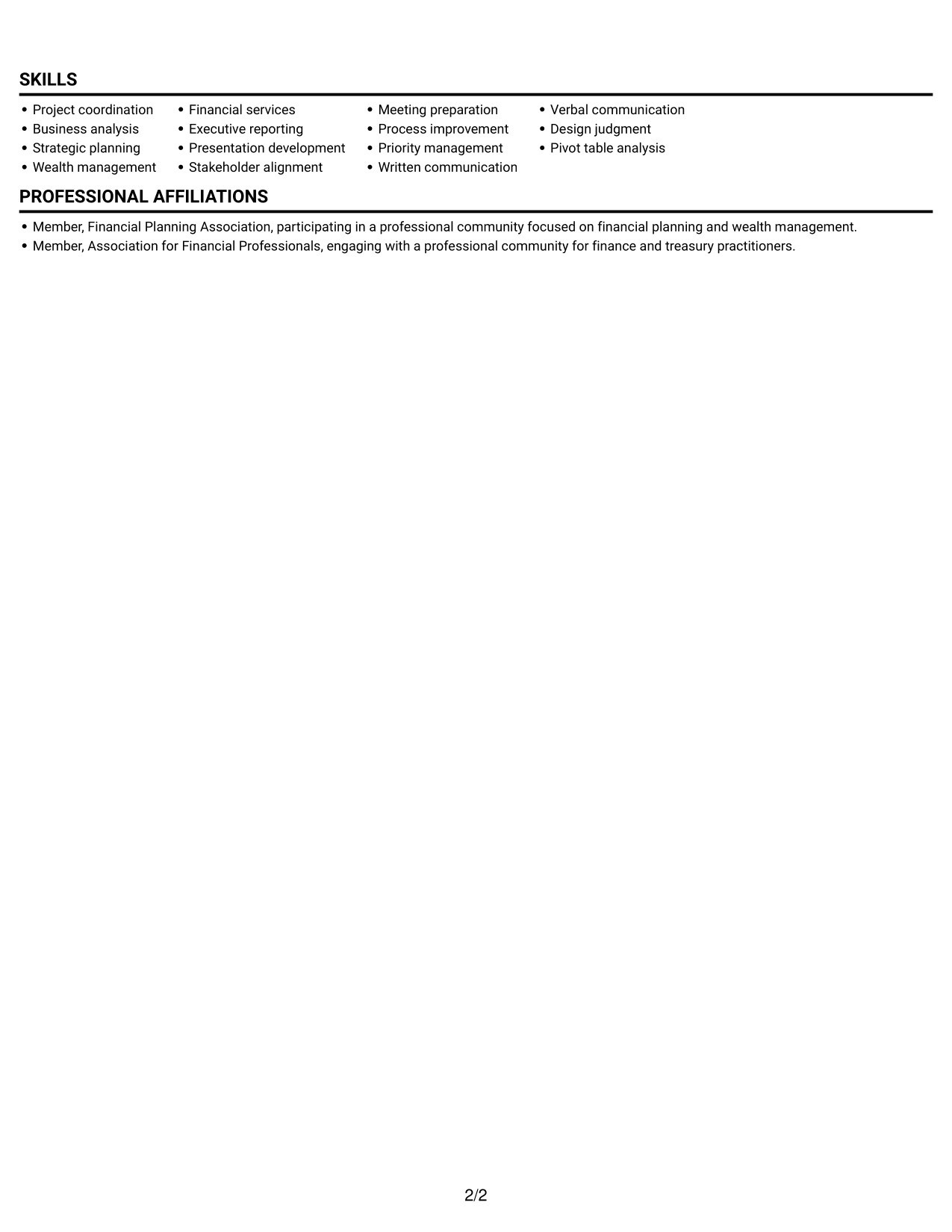 Resume example — page 2