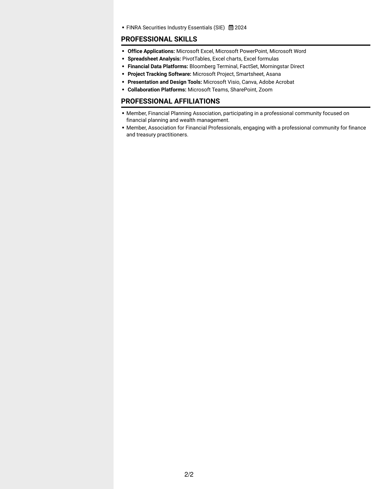 Resume example — page 2