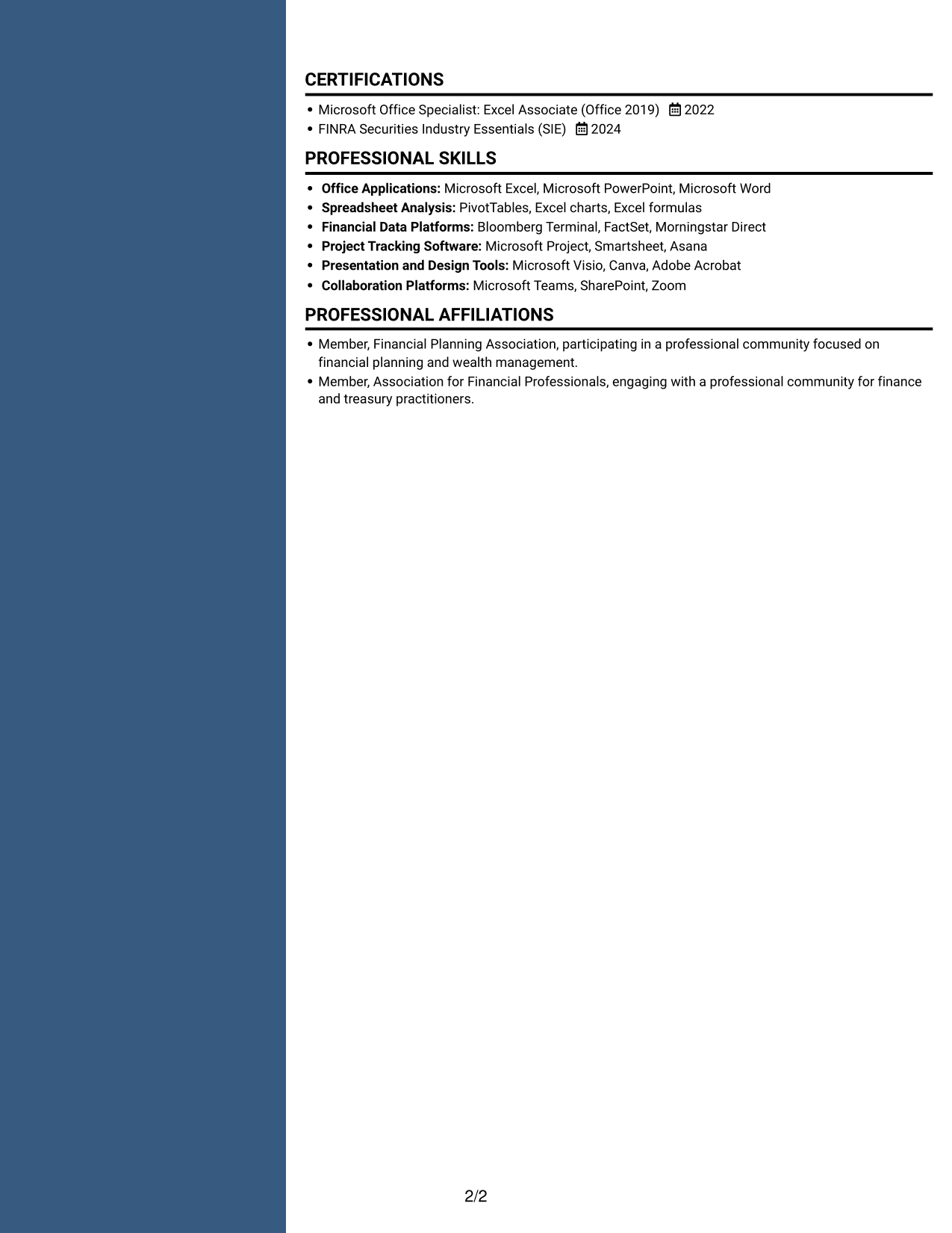 Resume example — page 2