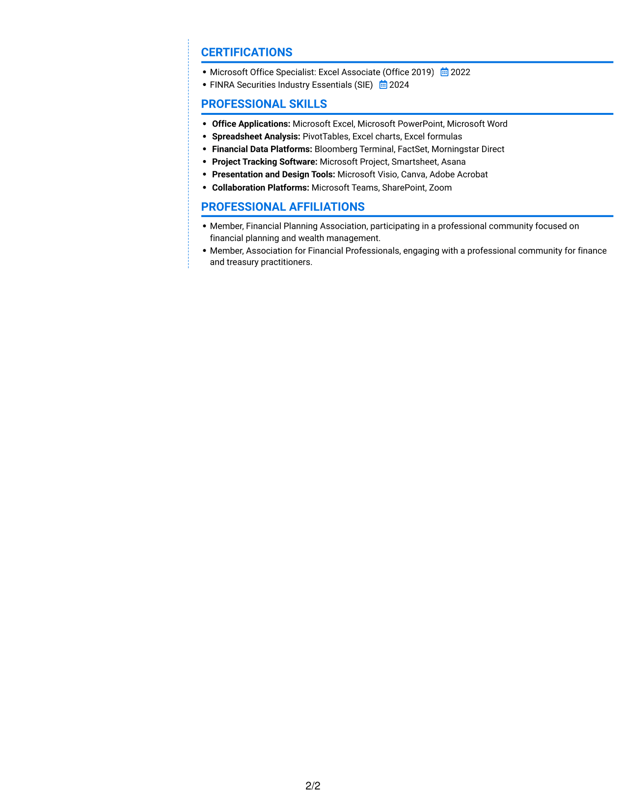 Resume example — page 2