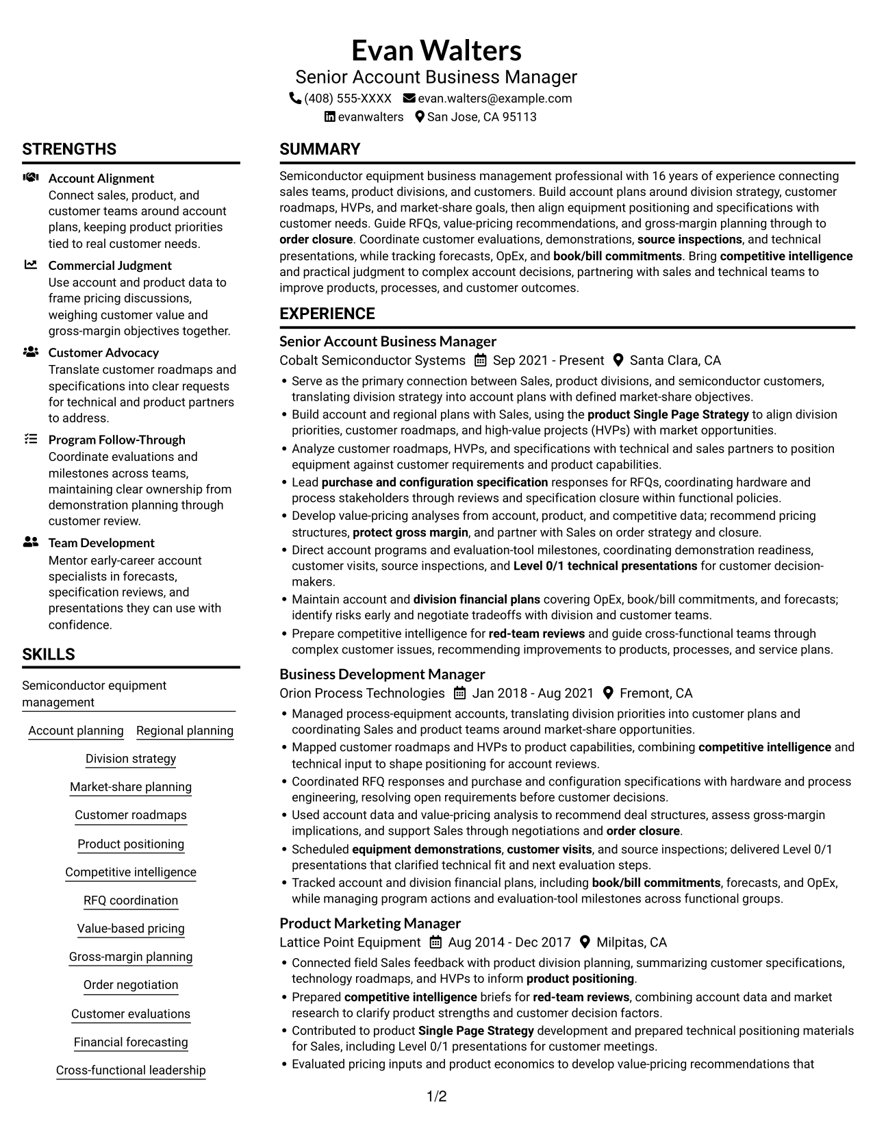 Resume example — page 1