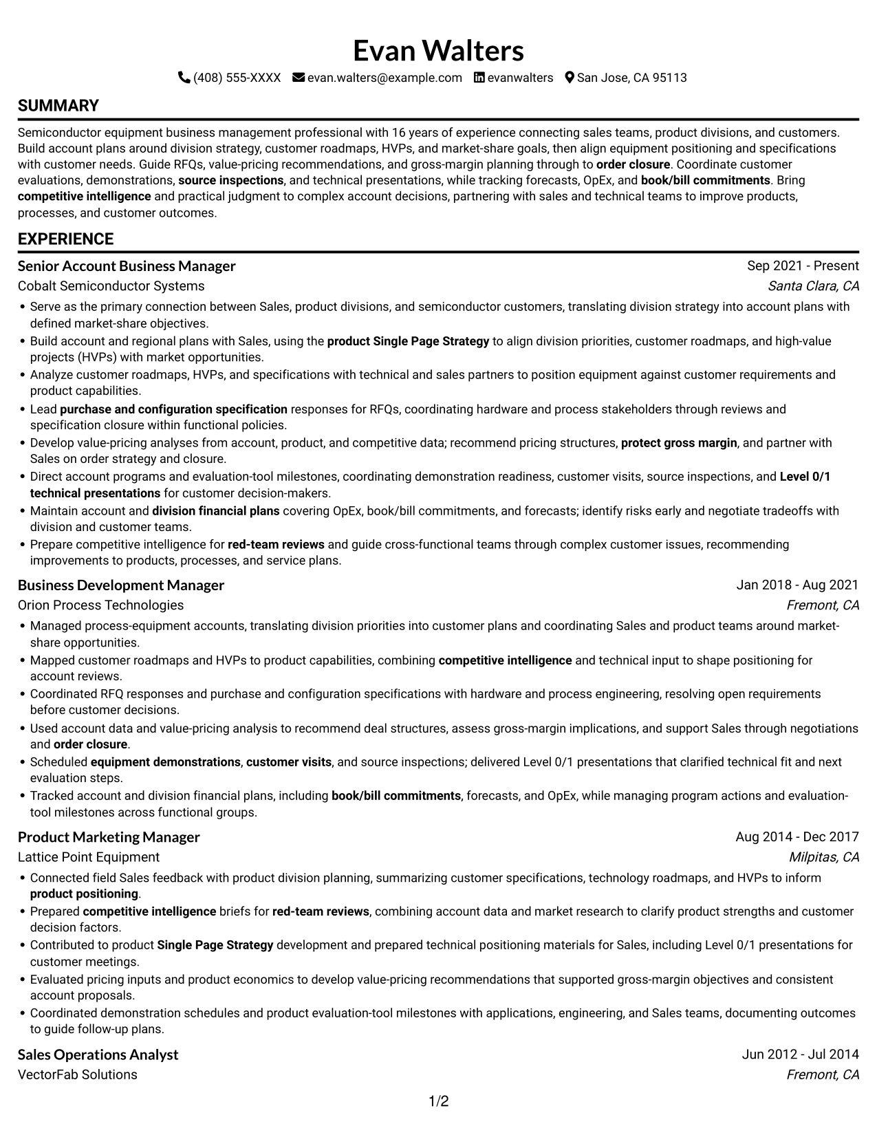 Resume example — page 1