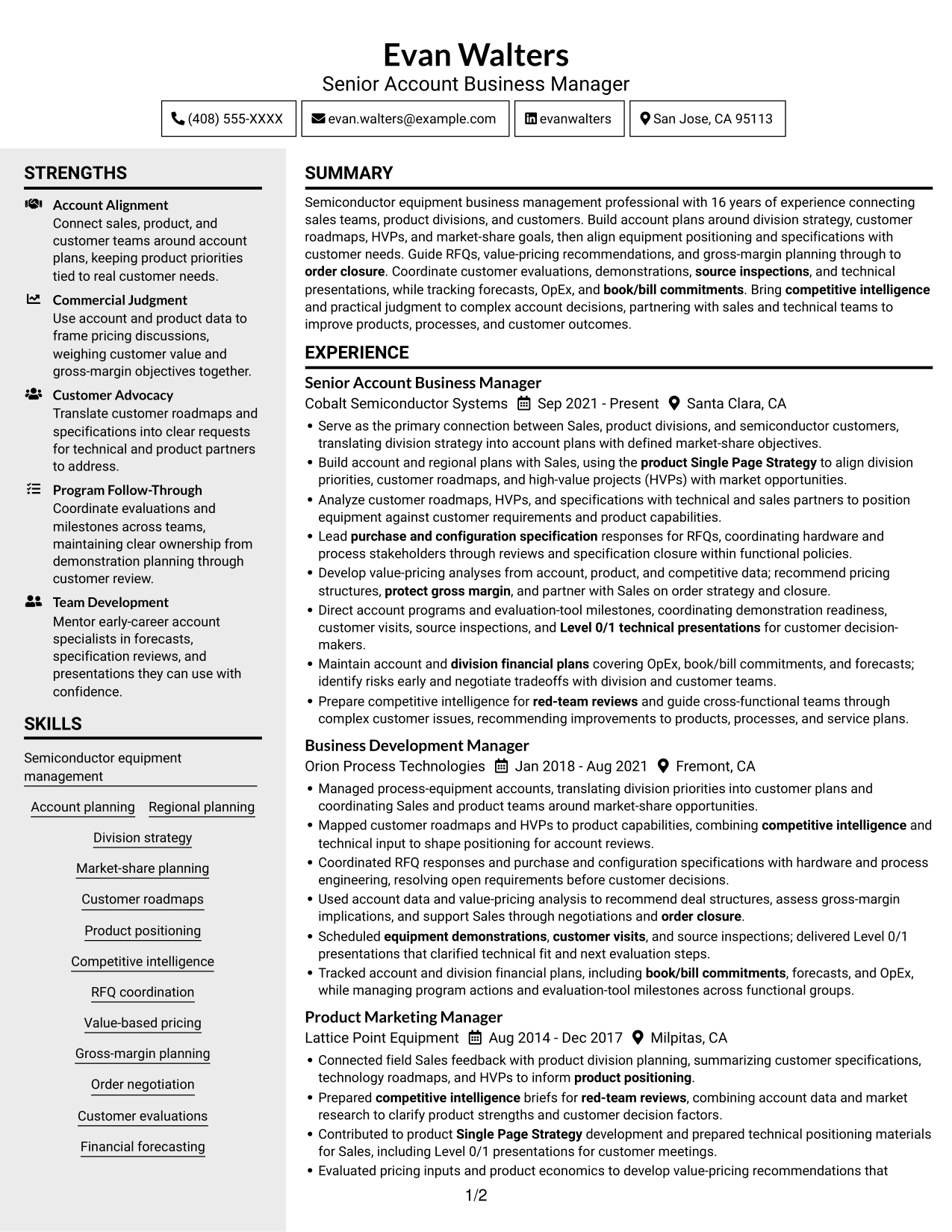 Resume example — page 1