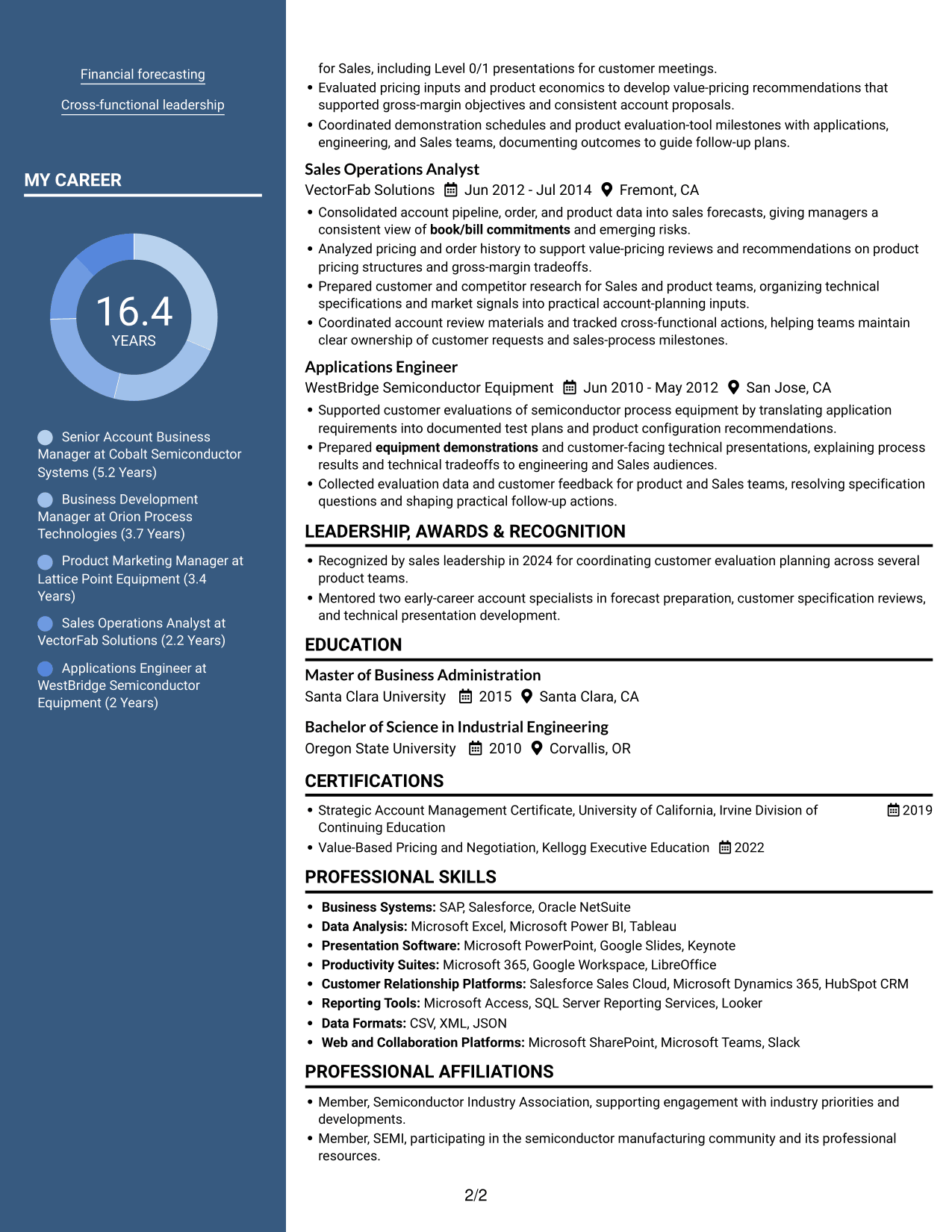 Resume example — page 2