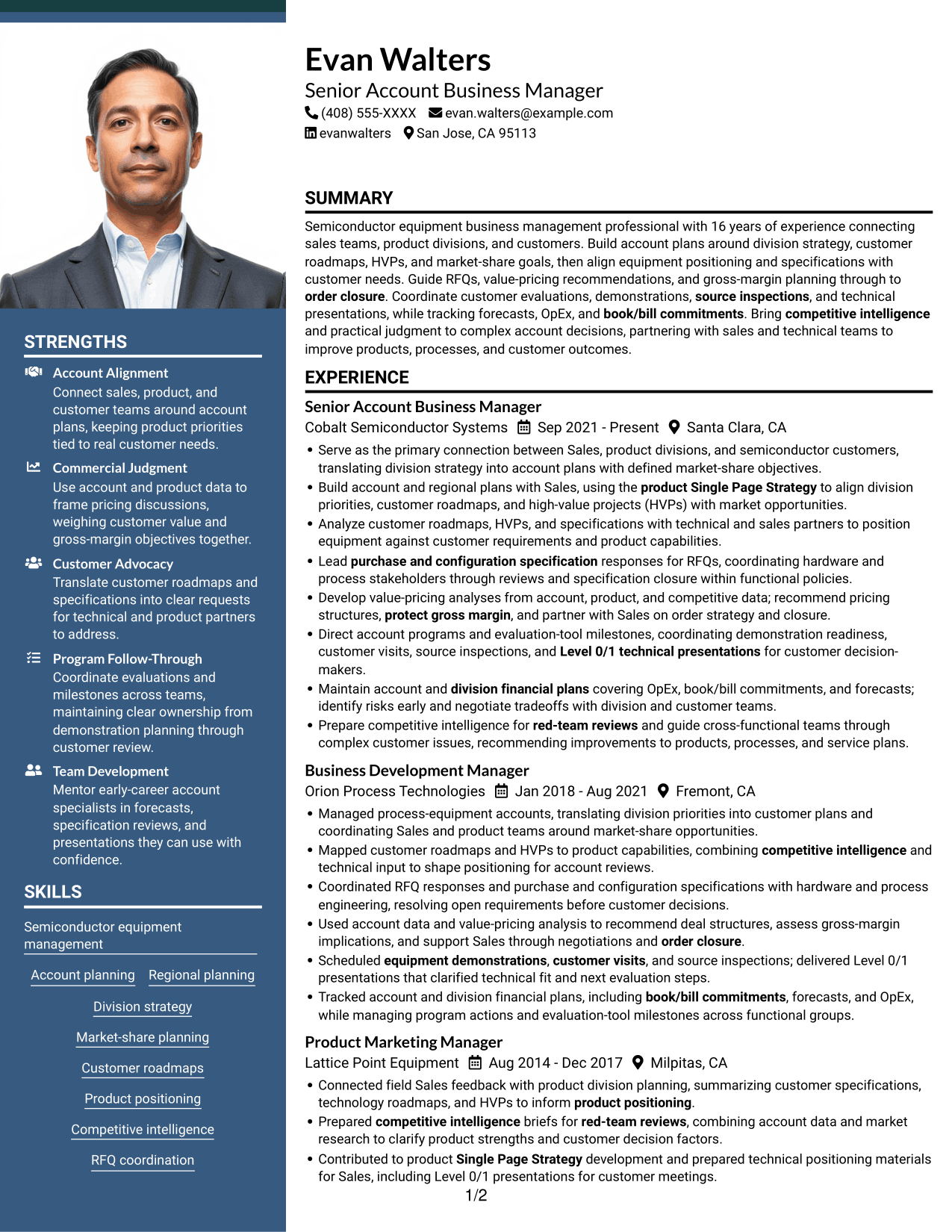 Resume example — page 1