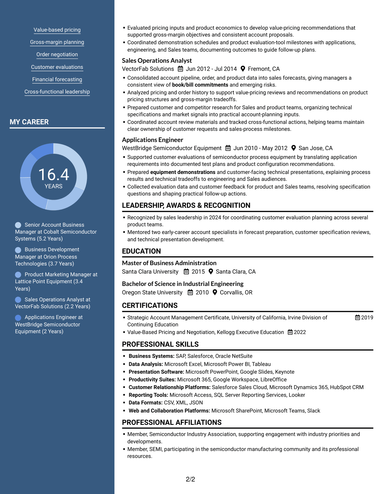Resume example — page 2