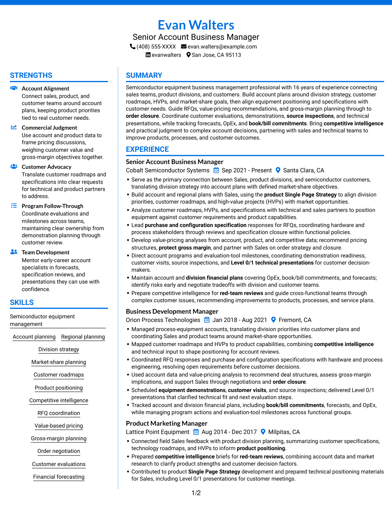 Resume example — page 1