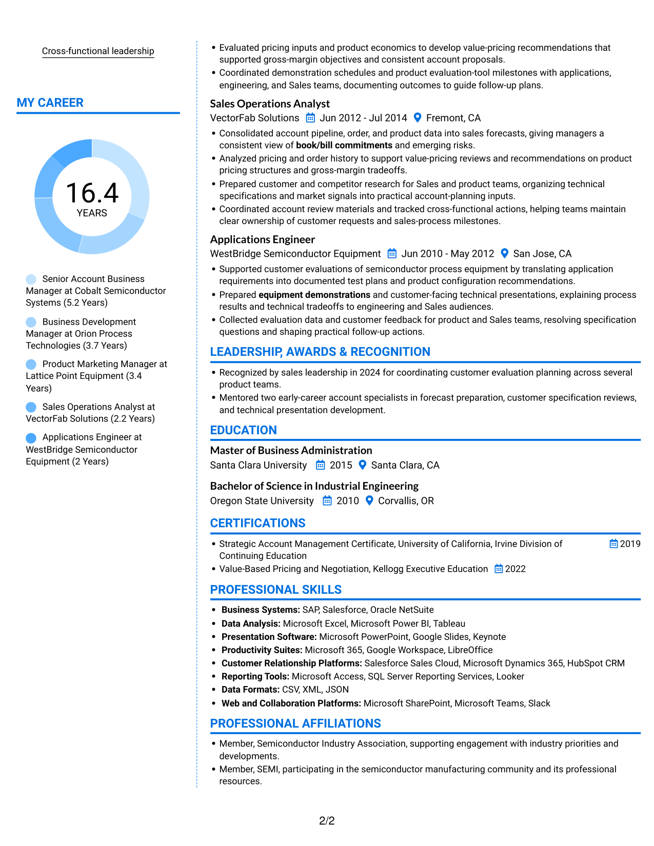 Resume example — page 2