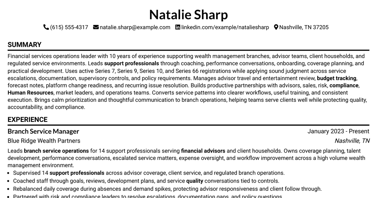 7 Business Service Officer Resume Templates with Example