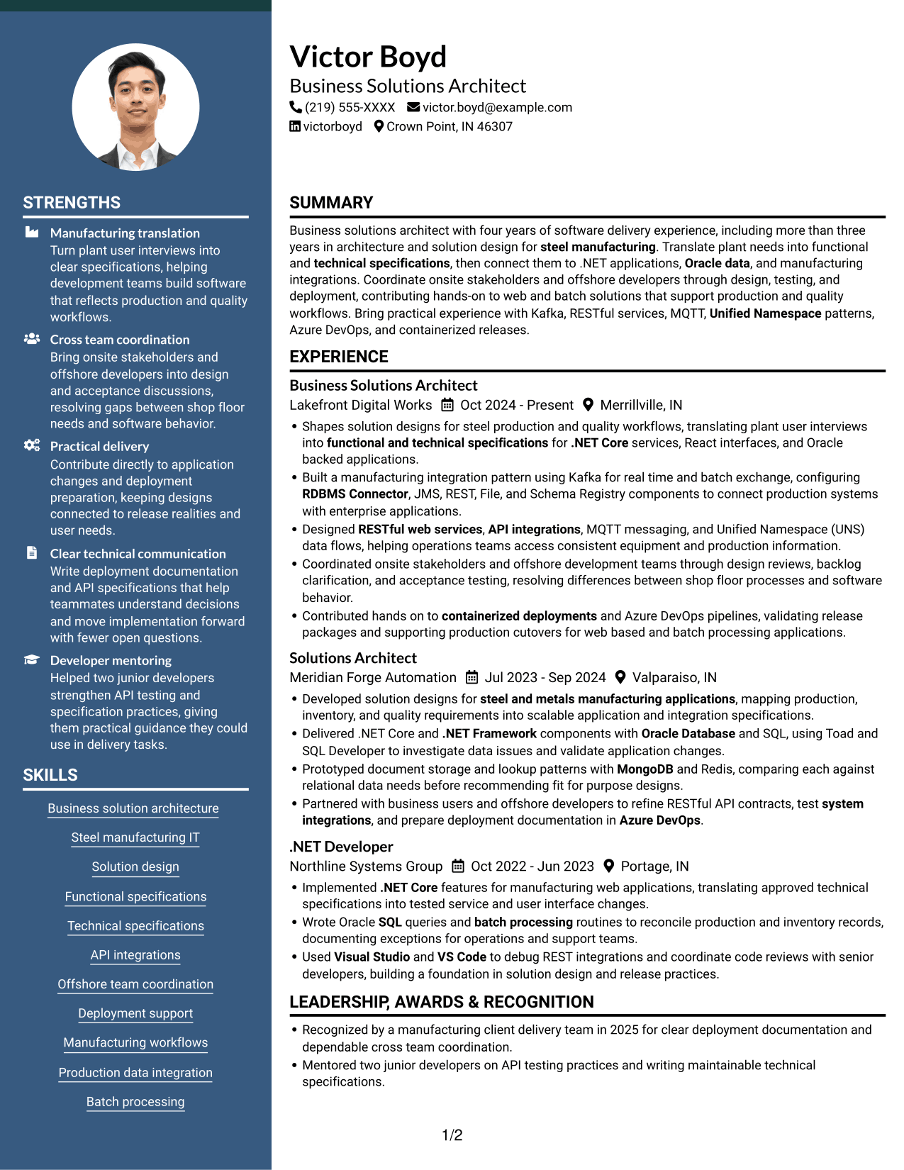 Resume example — page 1