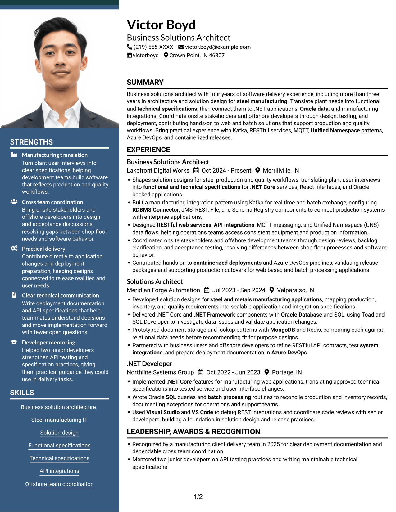 Resume example — page 1