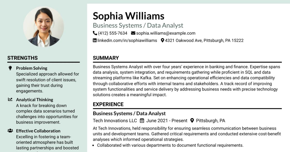 33 Business Systems / Data Analyst Resume Templates with Example 2026 (ATS-Optimized)