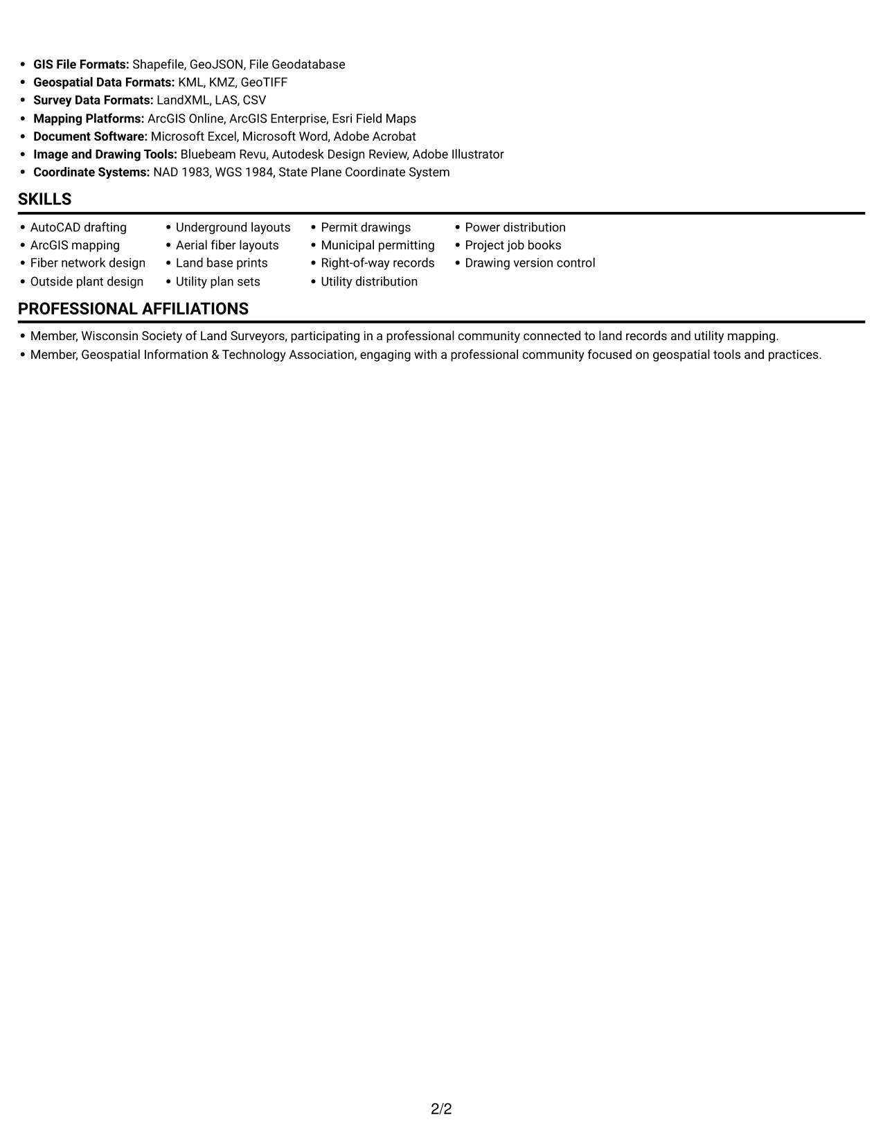 Resume example — page 2
