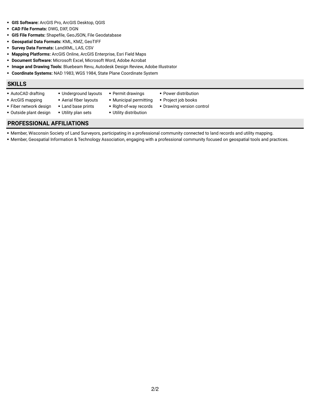 Resume example — page 2
