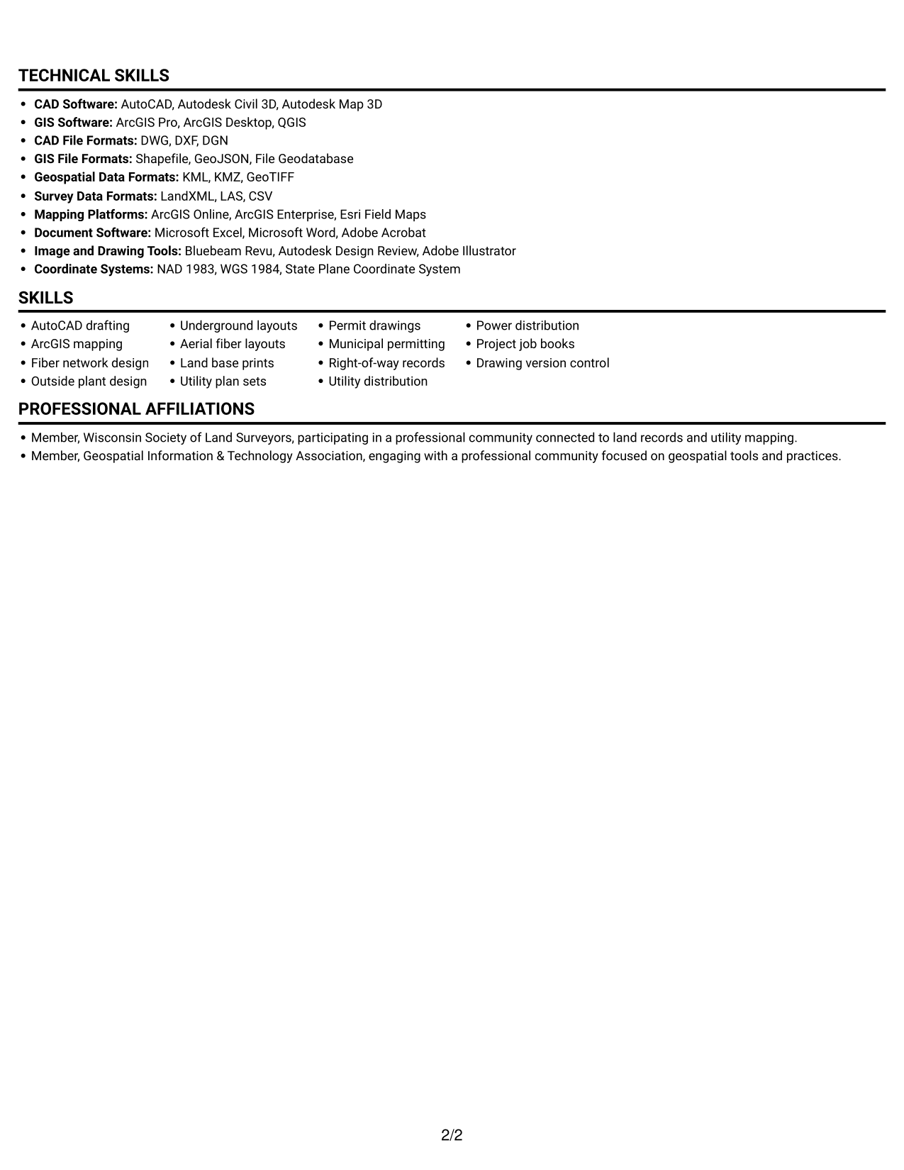Resume example — page 2