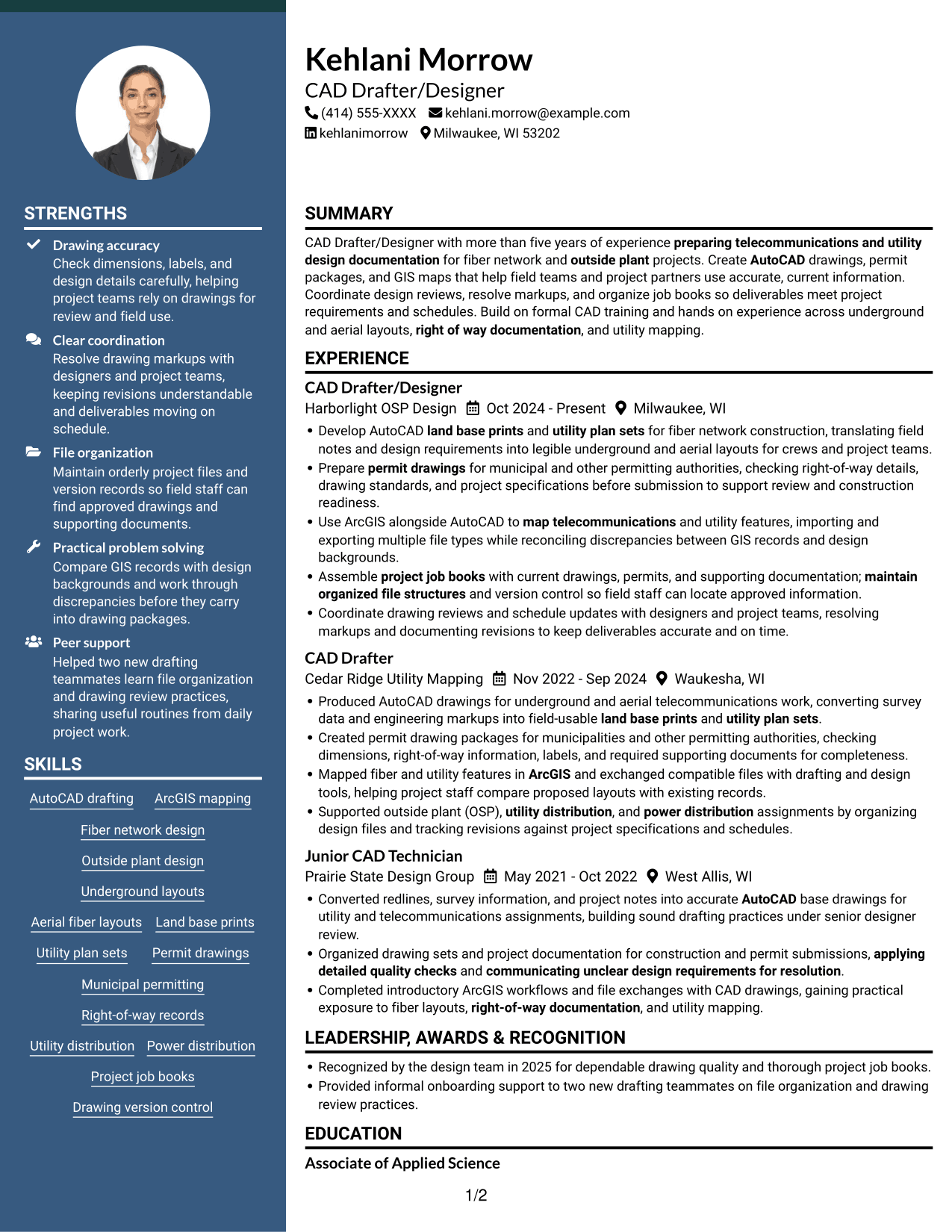 Resume example — page 1