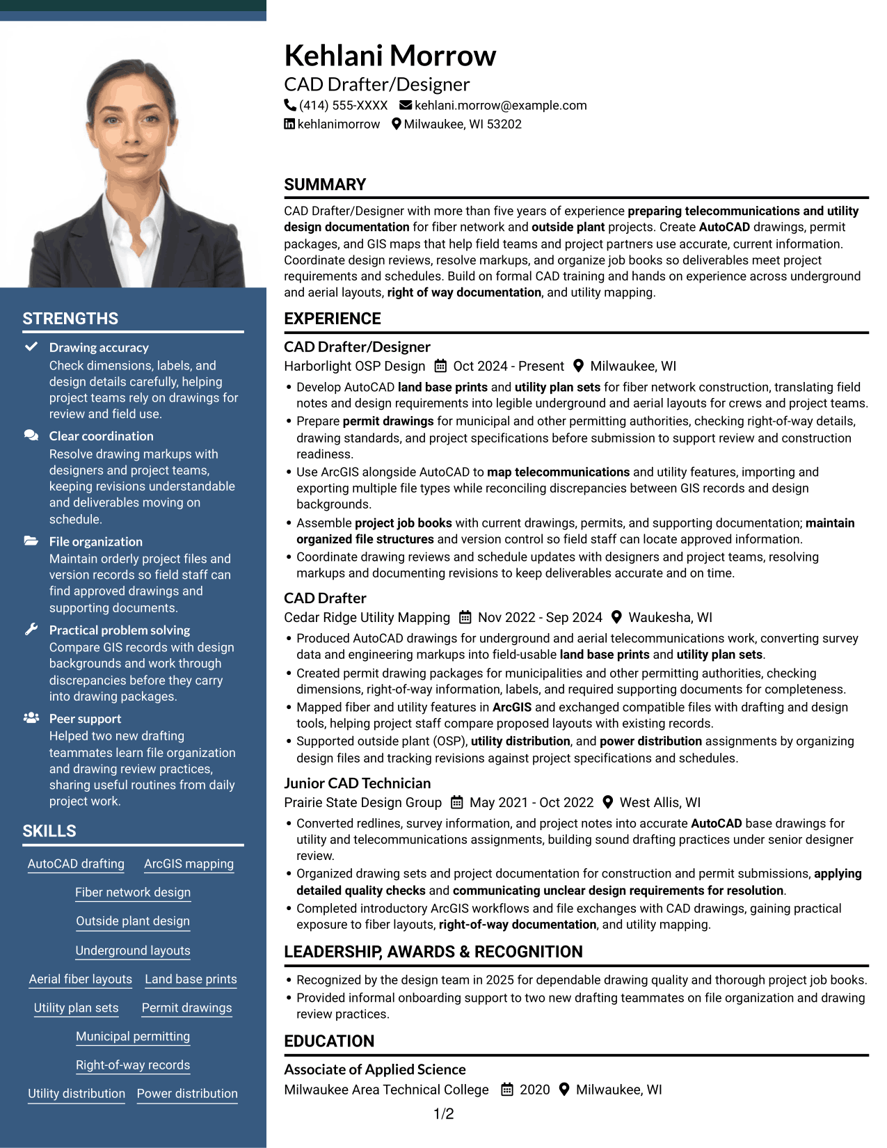 Resume example — page 1