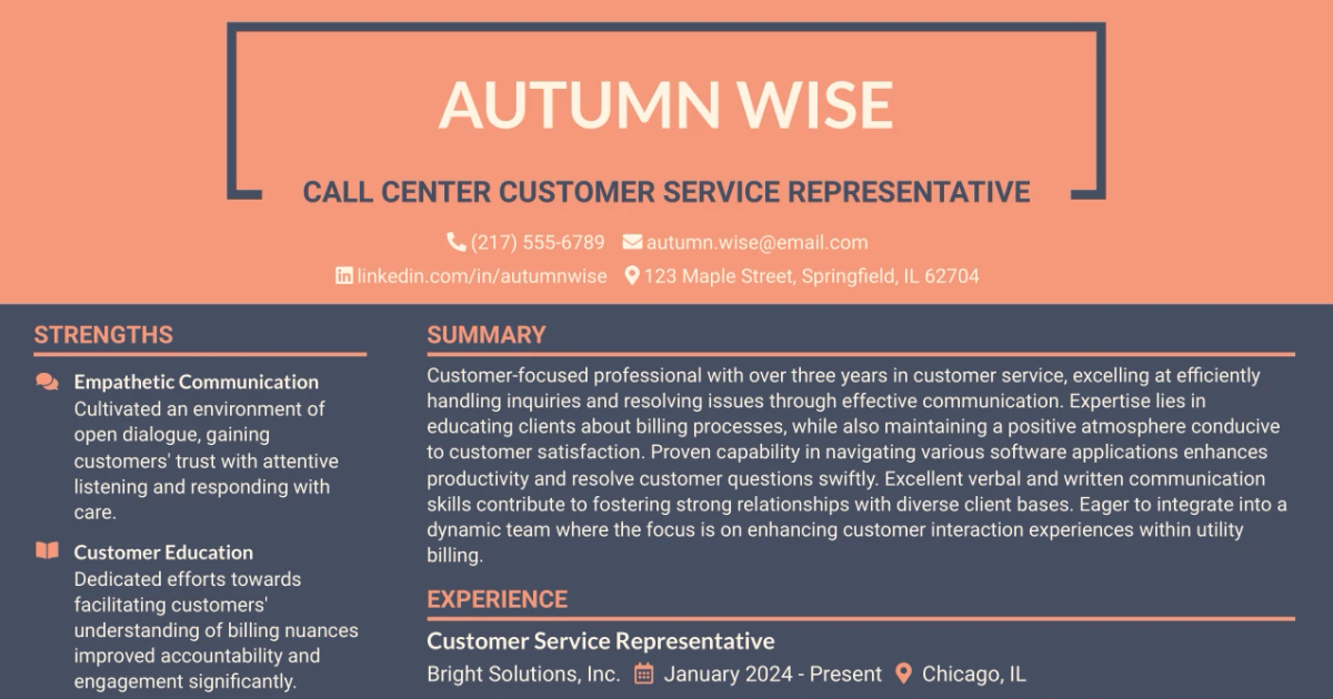 33 Call Center Customer Service Representative Resume Templates with Example 2026 (ATS-Optimized)