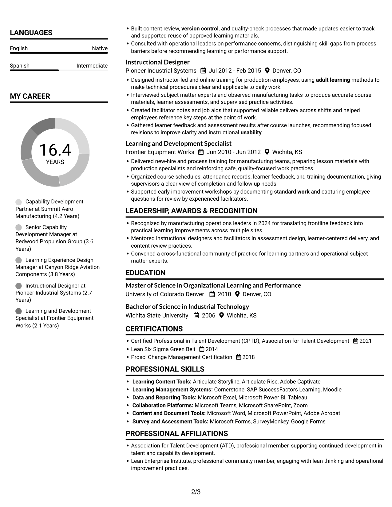 Resume example — page 2