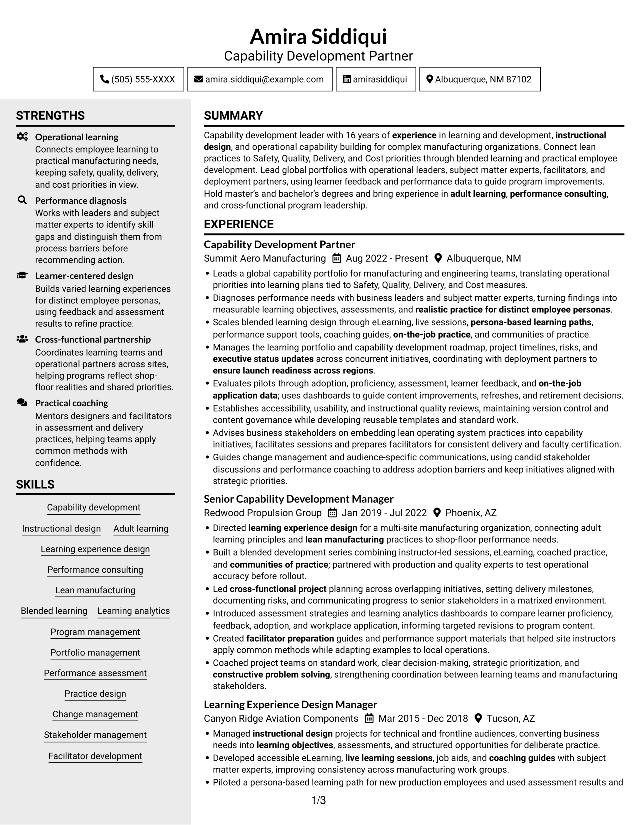 Resume example — page 1