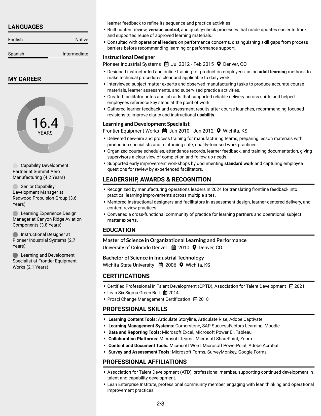 Resume example — page 2