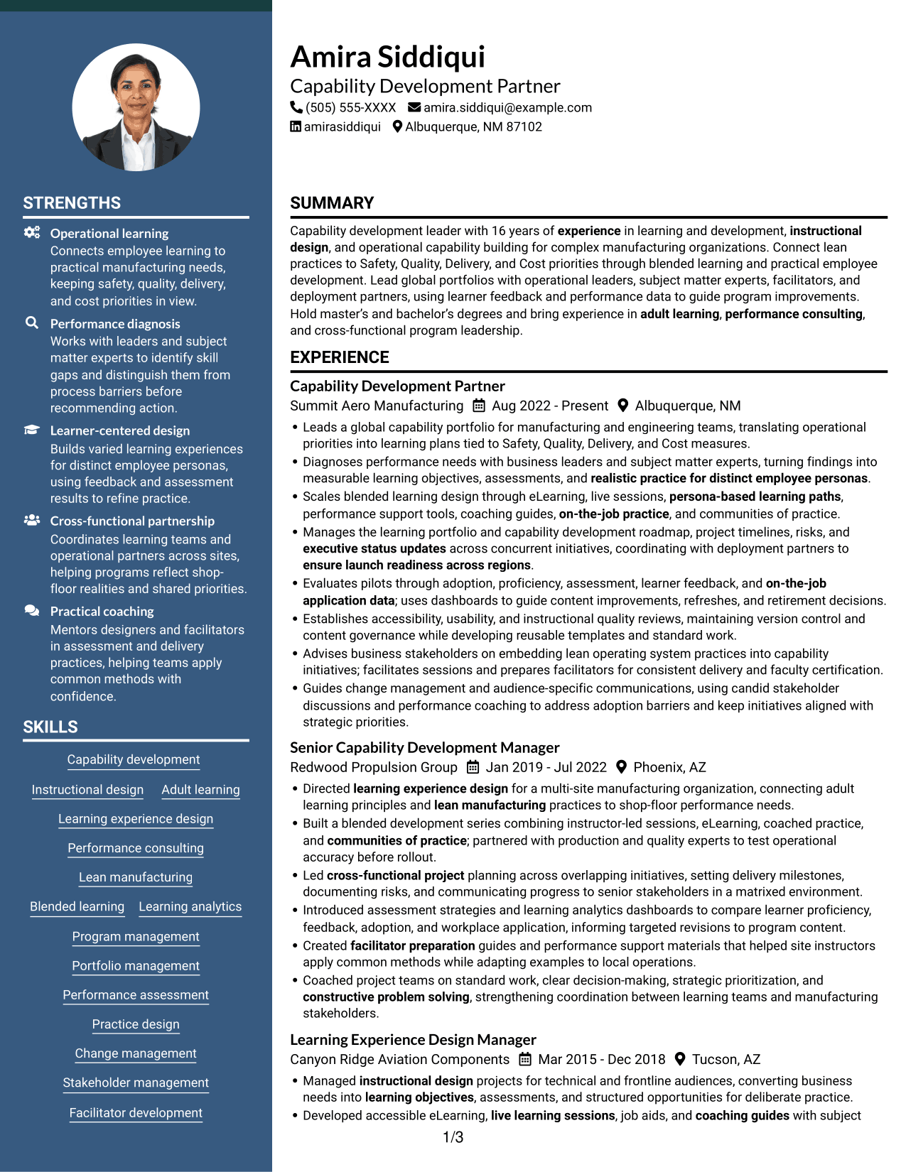 Resume example — page 1