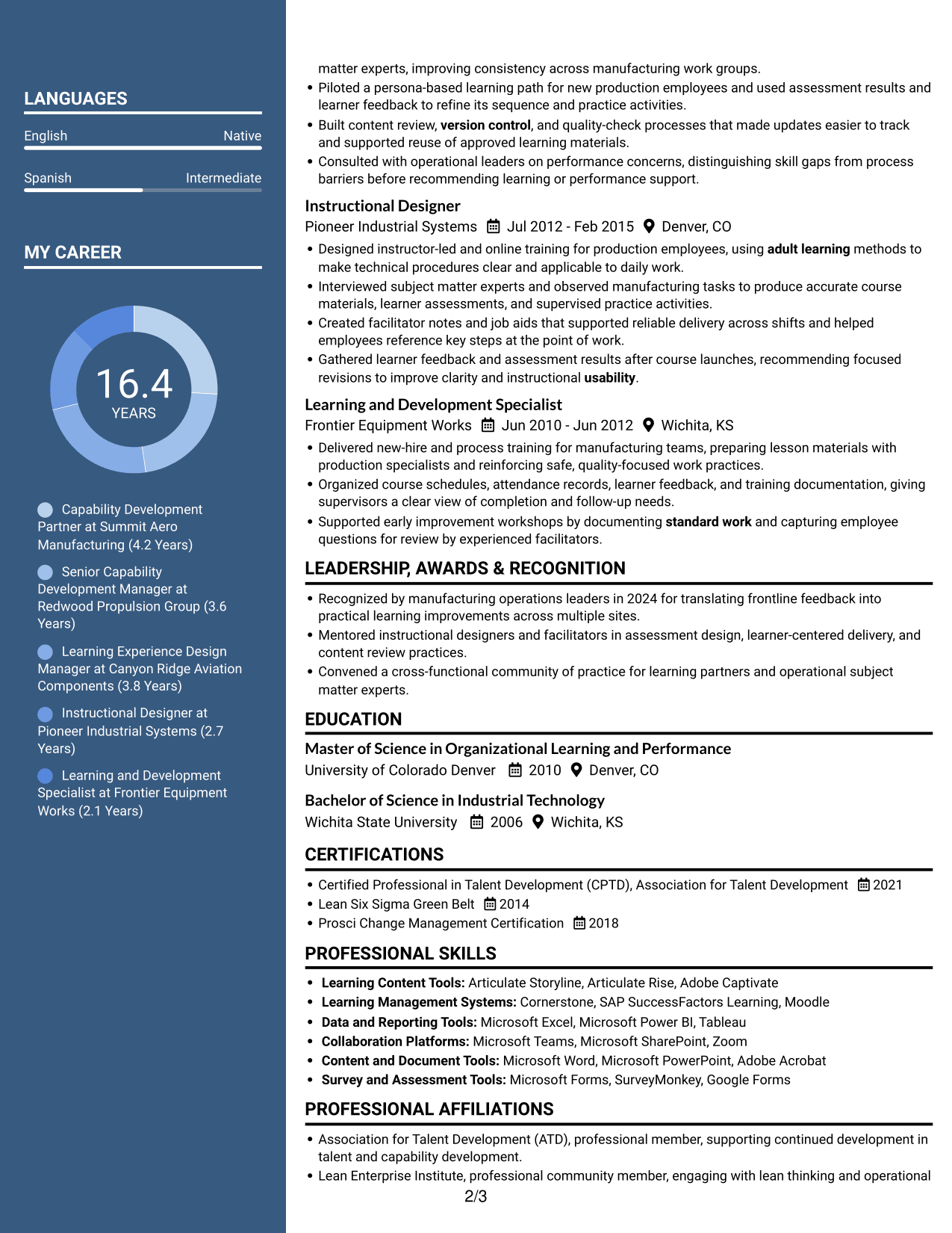 Resume example — page 2