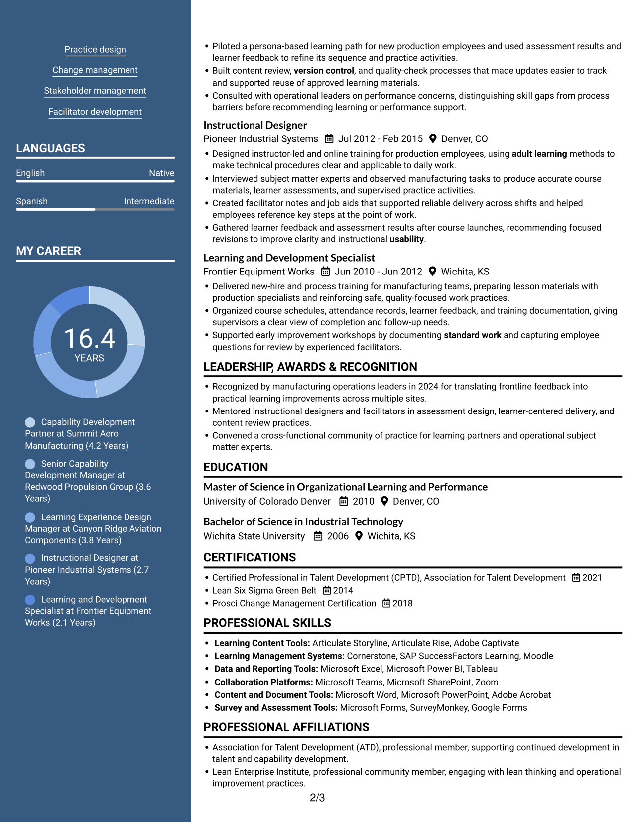 Resume example — page 2