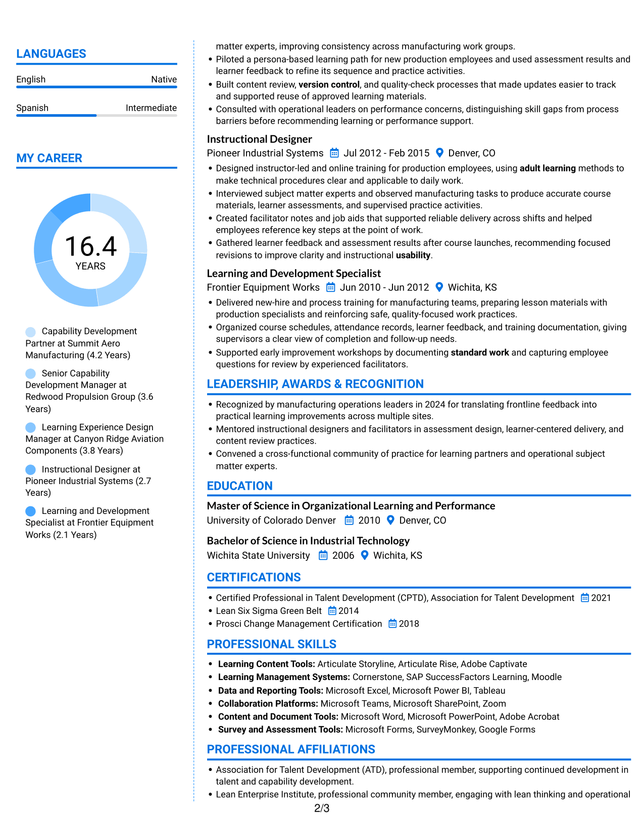Resume example — page 2