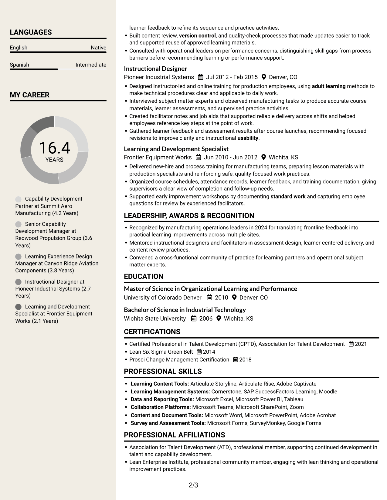 Resume example — page 2