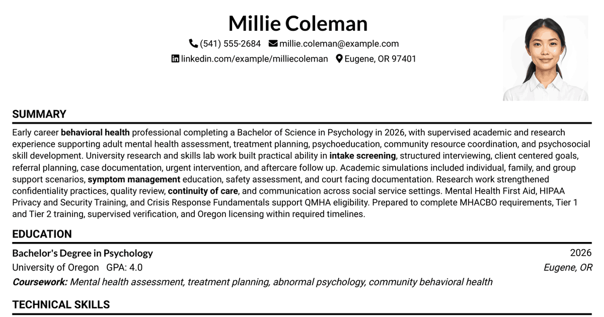 7 Case Manager 2 - Behavioral Health Resume Templates with Example