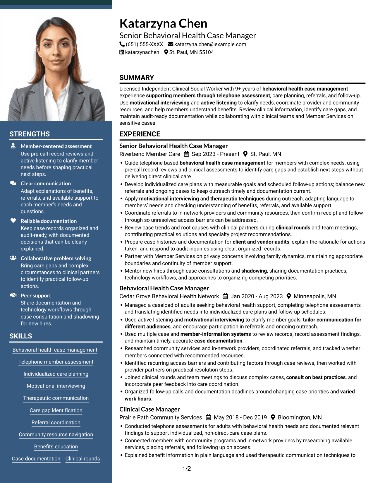 Resume example — page 1
